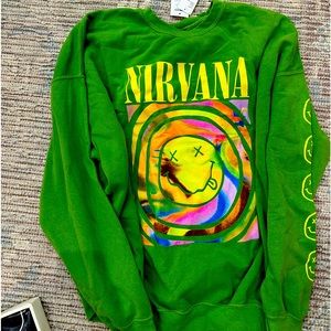 NIRVANA BRIGHT GREEN SWEATSHIRT URBAN OUTFITTERS